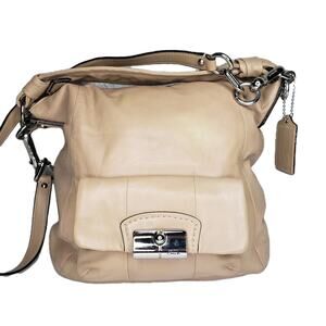 COACH Kristin Leather Large Shoulder Bag Tote Tan 14769 Crossbody Soft Pocket